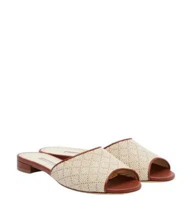 Manolo Blahnik Smirna raffia-effect slides | Thumbnail 1