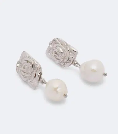 Magda Butrym Floral faux-pearl drop earrings | Thumbnail 4