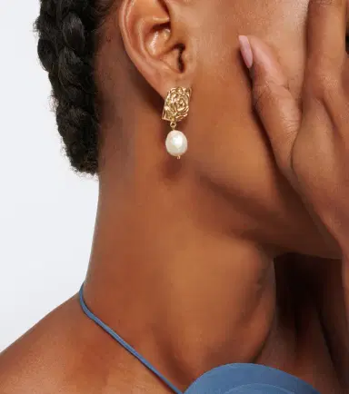 Magda Butrym Floral faux-pearl drop earrings | Thumbnail 5