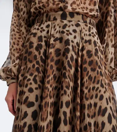 Dolce & Gabbana Leopard-print silk chiffon maxi skirt | Thumbnail 3