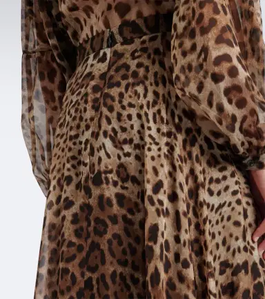 Dolce & Gabbana Leopard-print silk chiffon maxi skirt | Thumbnail 4