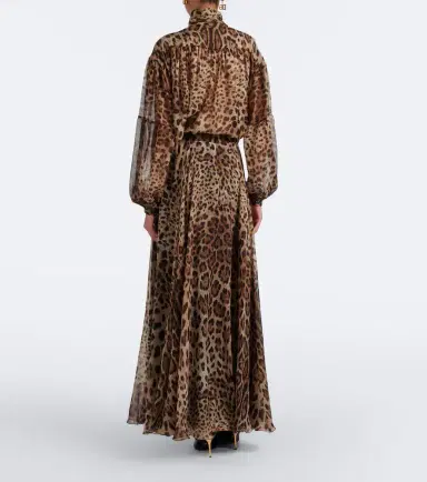 Dolce & Gabbana Leopard-print silk chiffon maxi skirt | Thumbnail 5