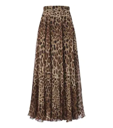 Dolce & Gabbana Leopard-print silk chiffon maxi skirt | Thumbnail 1
