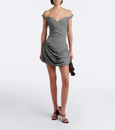 Magda Butrym Off-shoulder herringbone wool-blend minidress | Thumbnail 5 Magda Butrym Off-shoulder herringbone wool-blend minidress | Thumbnail 5