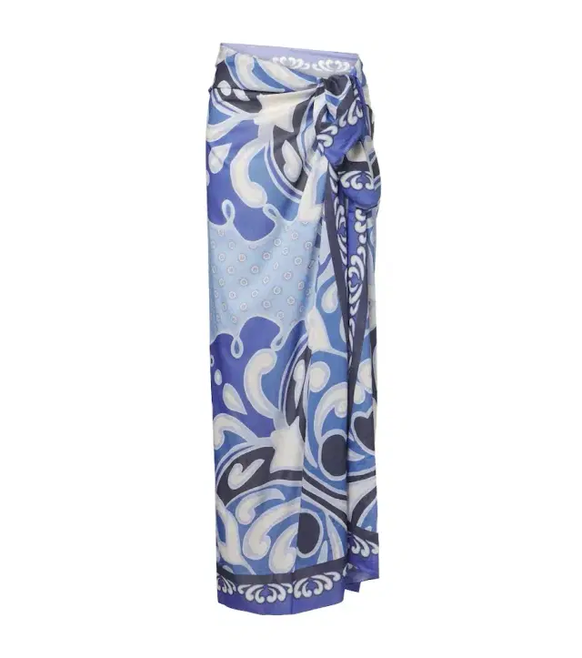 Printed cotton beach cover-up