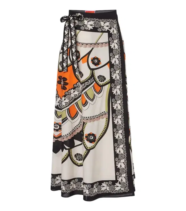La DoubleJ Sarong printed cotton muslin wrap skirt