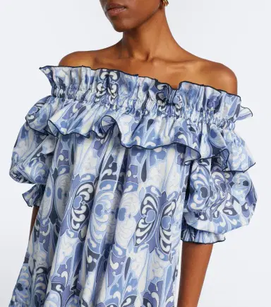La DoubleJ Breakfast printed cotton poplin minidress | Thumbnail 4