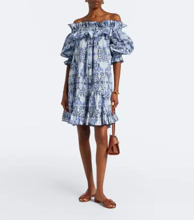 La DoubleJ Breakfast printed cotton poplin minidress | Thumbnail 5