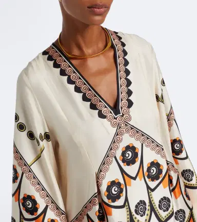 La DoubleJ Twin Flame printed silk twill midi dress | Thumbnail 2 La DoubleJ Twin Flame printed silk twill midi dress | Thumbnail 2