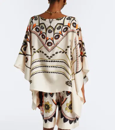 La DoubleJ Draped printed silk twill top | Thumbnail 6