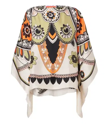 La DoubleJ Draped printed silk twill top | Thumbnail 1