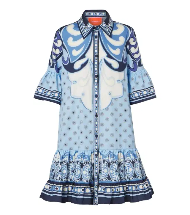 Choux printed cotton poplin shirt dress