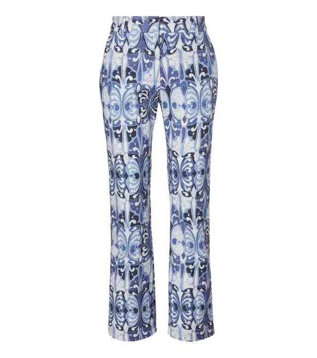 24/7 printed cotton straight pants