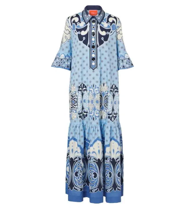La DoubleJ Artemis printed cotton poplin maxi dress