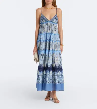 La DoubleJ Nymph printed tiered cotton maxi dress | Thumbnail 3