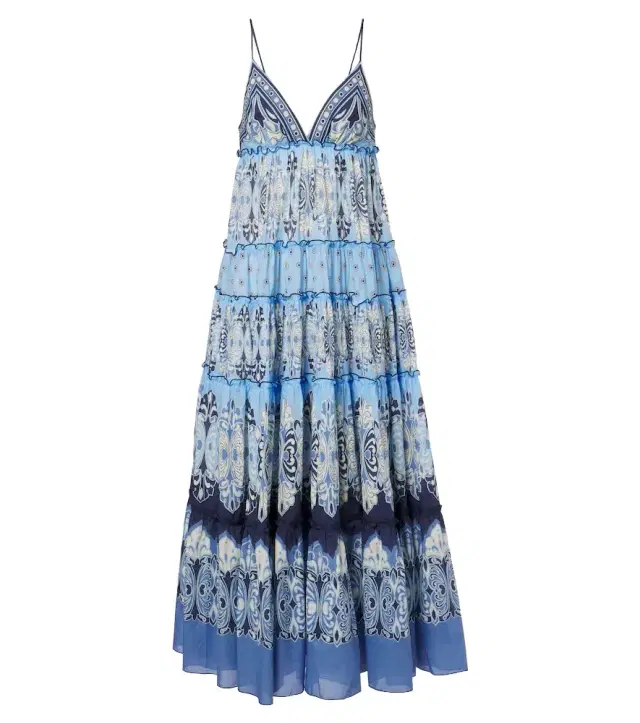 Nymph printed tiered cotton maxi dress