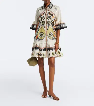 La DoubleJ Printed tiered cotton poplin minidress | Thumbnail 3