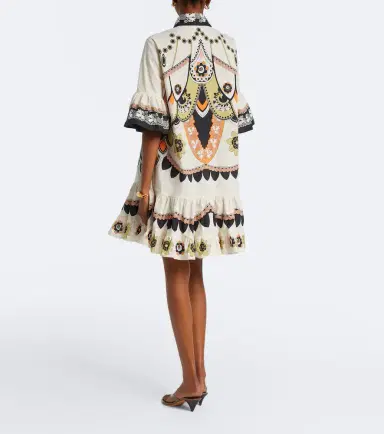 La DoubleJ Printed tiered cotton poplin minidress | Thumbnail 5