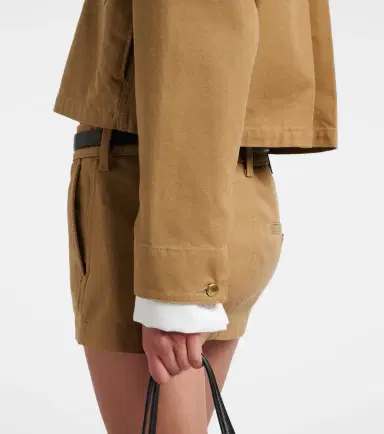 Balenciaga Cropped leather-trimmed cotton jacket | Thumbnail 5