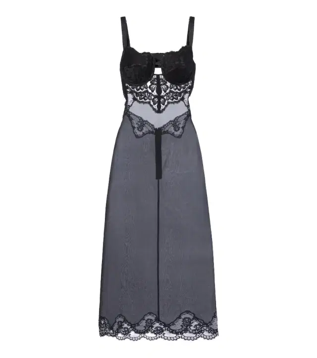 Dolce & Gabbana Lace-trimmed silk-blend midi dress