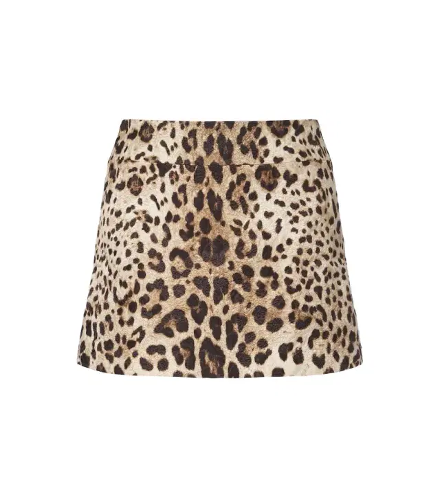 Dolce & Gabbana Leopard-print cotton and silk-blend miniskirt