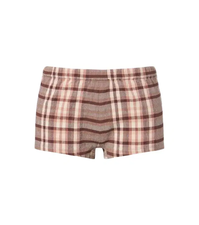 Staud Nilo checked linen-blend shorts