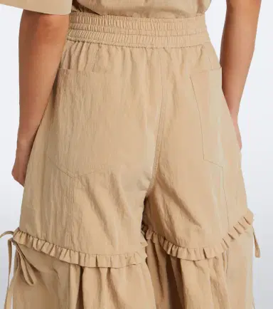 Ganni Ruffled cotton-blend wide-leg pants | Thumbnail 6