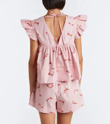 Ganni Floral cotton-blend top | Thumbnail 5 Ganni Floral cotton-blend top | Thumbnail 5