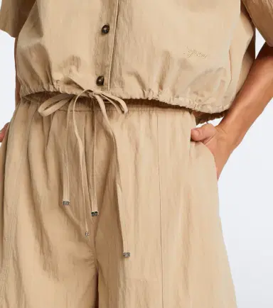 Ganni Cropped cotton-blend shirt | Thumbnail 4