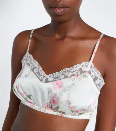 Simone Rocha Floral lace-trimmed satin bralette | Thumbnail 2 Simone Rocha Floral lace-trimmed satin bralette | Thumbnail 2