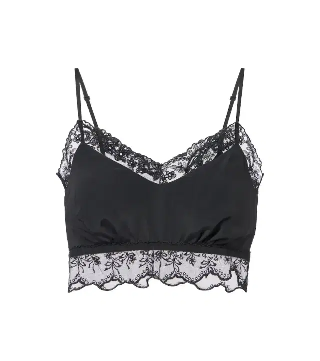 Simone Rocha Lace-trimmed satin bralette
