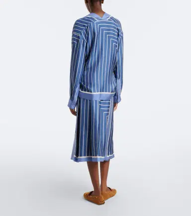 Tod's Striped silk midi skirt | Thumbnail 3 Tod's Striped silk midi skirt | Thumbnail 3