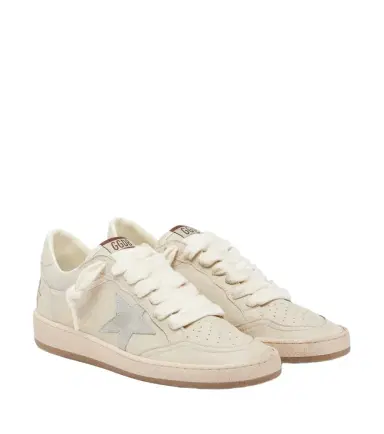 Golden Goose Ball Star suede-trimmed leather sneakers | Thumbnail 1 Golden Goose Ball Star suede-trimmed leather sneakers | Thumbnail 1