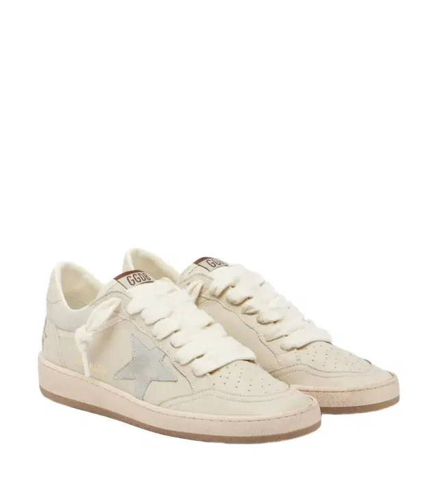 Golden Goose Ball Star suede-trimmed leather sneakers