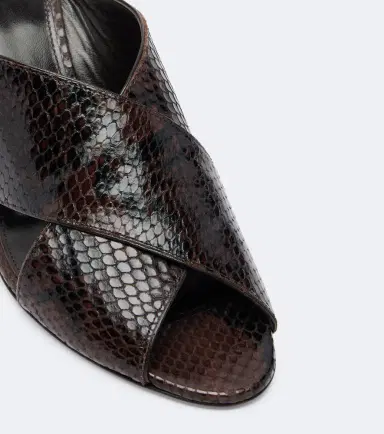 Le Monde Béryl Le Monde Béryl Luca snake-effect leather mules | Thumbnail 4