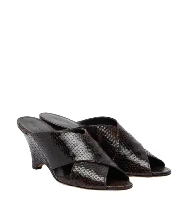 Le Monde Béryl Le Monde Béryl Luca snake-effect leather mules | Thumbnail 1