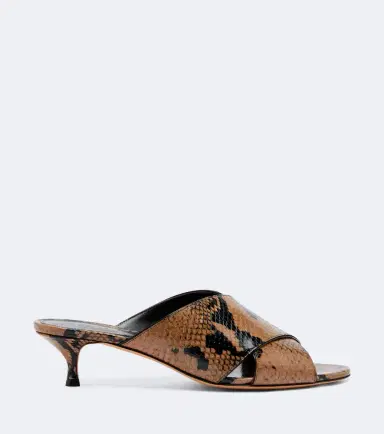 Le Monde Béryl Le Monde Béryl Luca snake-effect leather mules | Thumbnail 2
