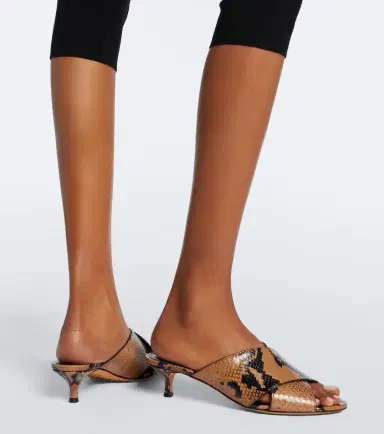 Le Monde Béryl Le Monde Béryl Luca snake-effect leather mules | Thumbnail 5