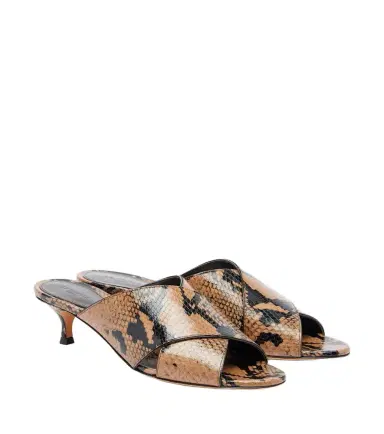 Le Monde Béryl Le Monde Béryl Luca snake-effect leather mules | Thumbnail 1