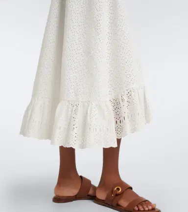 Ulla Johnson Violetta broderie anglaise midi skirt | Thumbnail 4