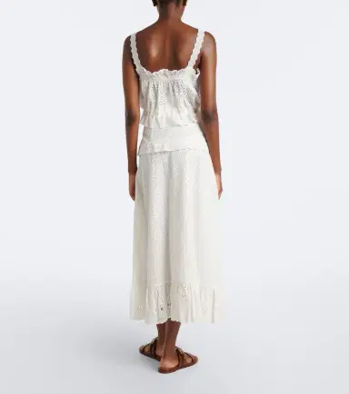 Ulla Johnson Violetta broderie anglaise midi skirt | Thumbnail 5