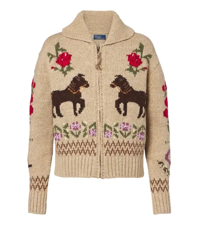 Polo Ralph Lauren Intarsia wool and cotton zip-up cardigan