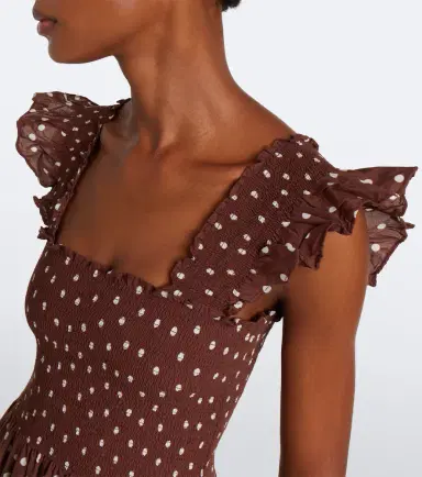 Rixo Kendall polka dot cotton midi dress | Thumbnail 2