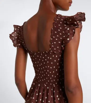 Rixo Kendall polka dot cotton midi dress | Thumbnail 5