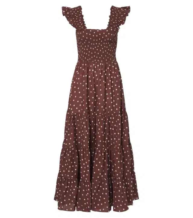 Kendall polka dot cotton midi dress