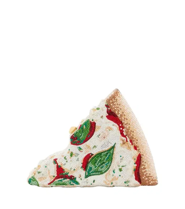 Judith Leiber Couture Pizza Margherita embellished clutch
