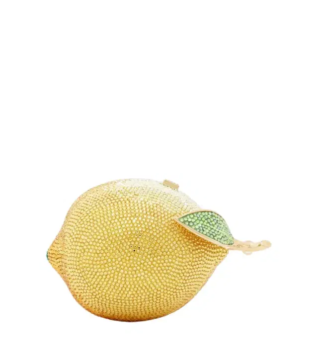 Judith Leiber Couture Citron Lemon embellished clutch