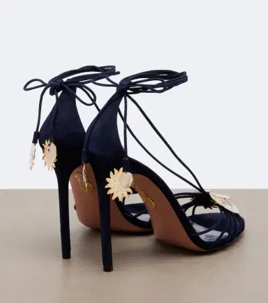 Aquazzura Night Stars embellished suede sandals | Thumbnail 4