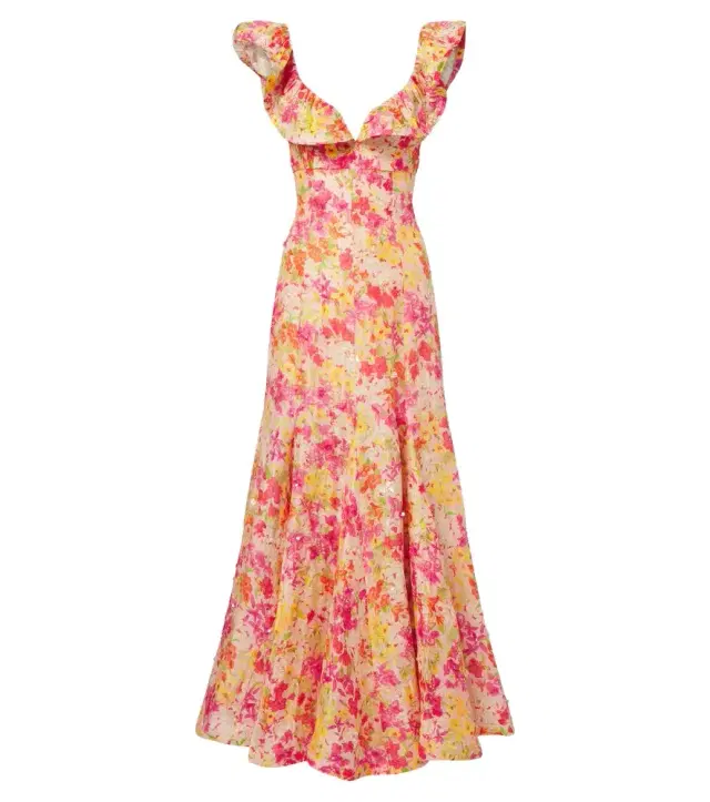 La Fuori Là Fuori Genevieve's floral embellished maxi dress