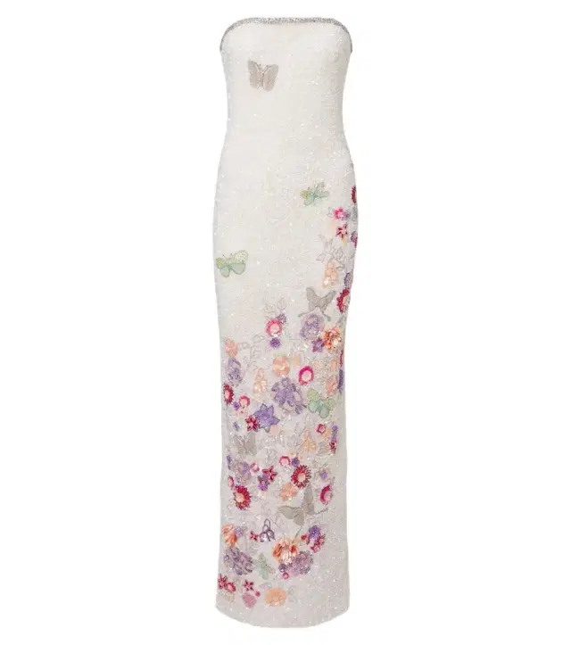 La Fuori Là Fuori Bianca Moonlight embellished bustier gown